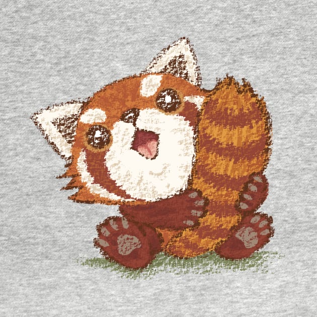 Red panda which holds a tail by sanogawa